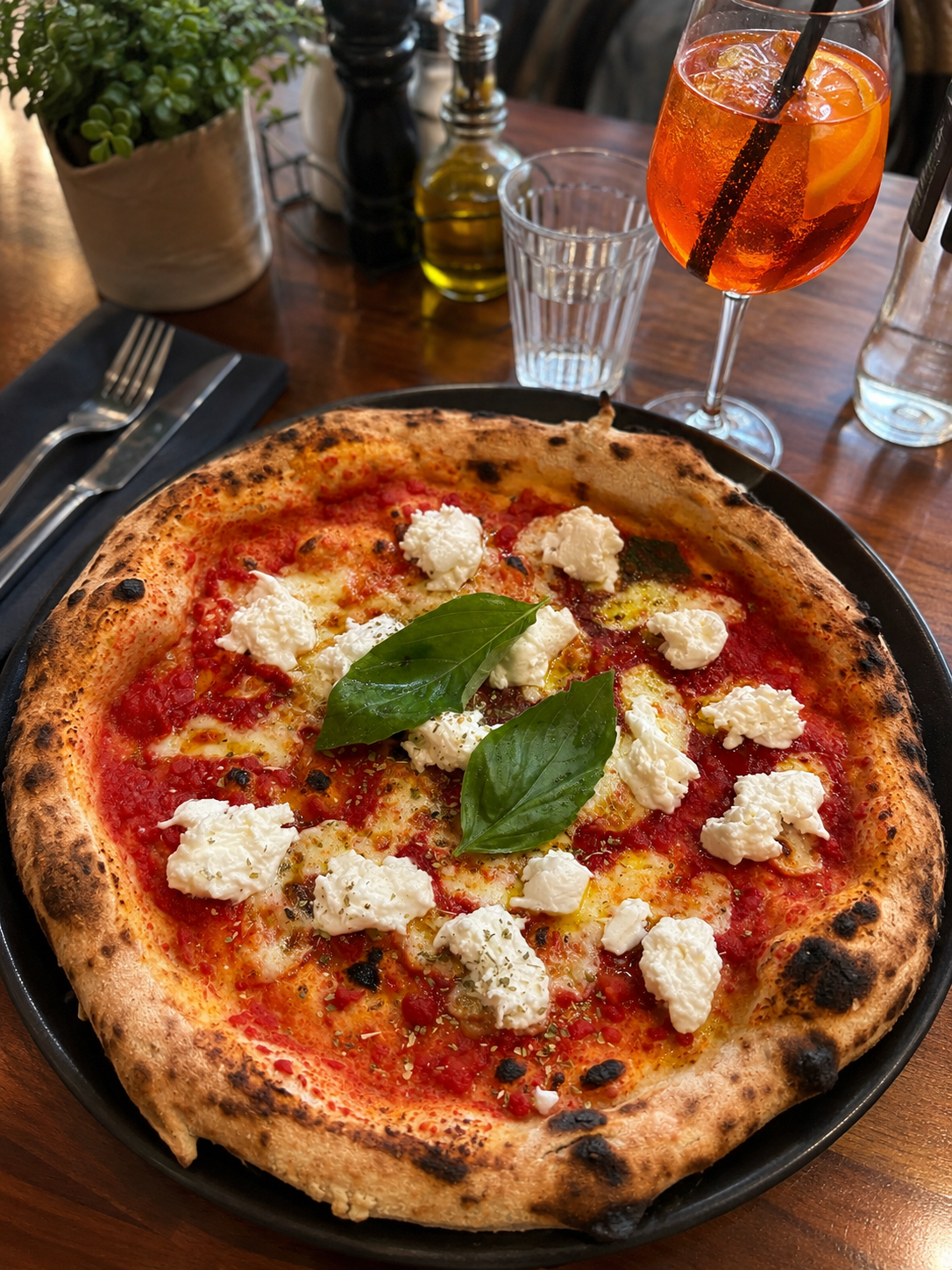 Pizza Bufala au feu de bois